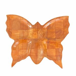 Vintage Woven Wooden trinket plate